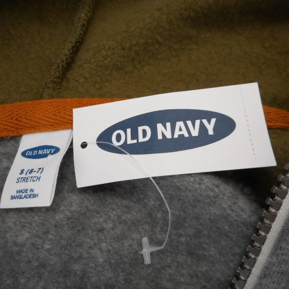 Old Navy Youth Size Small 6-7 Camo Gray Full Zip Hoodie Sweatshirt Pockets
